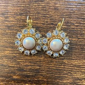 Kate Spade pearl and rhinestone drop earrings